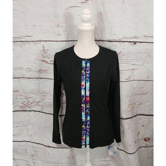 Athleta Zip Front Rash Guard Top Size Medium NWT - Picture 1 of 5